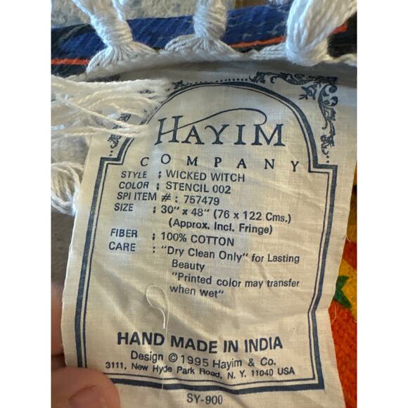 Hayim Company  style Wicked Witch 1997 4 foot by 3 foot wall hanging or rug - Picture 2 of 2